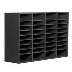 Literature Organizer, 36 Compartments Office Mailbox with Adjustable Shelves, Wooden Mailbox Sorter Medium Density Fiberboard Office Home Classroom Storage for Files, Documents, Papers, Grey