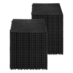 Interlocking Drainage Mat, 12 x 12 Modular Interlocking Cushion, 50 Pcs Splicing Drainage Mats, Non-Slip Black PP Drainage Floor Tile and Shower Mat, for Garage, Garden, Kitchen & Outdoor