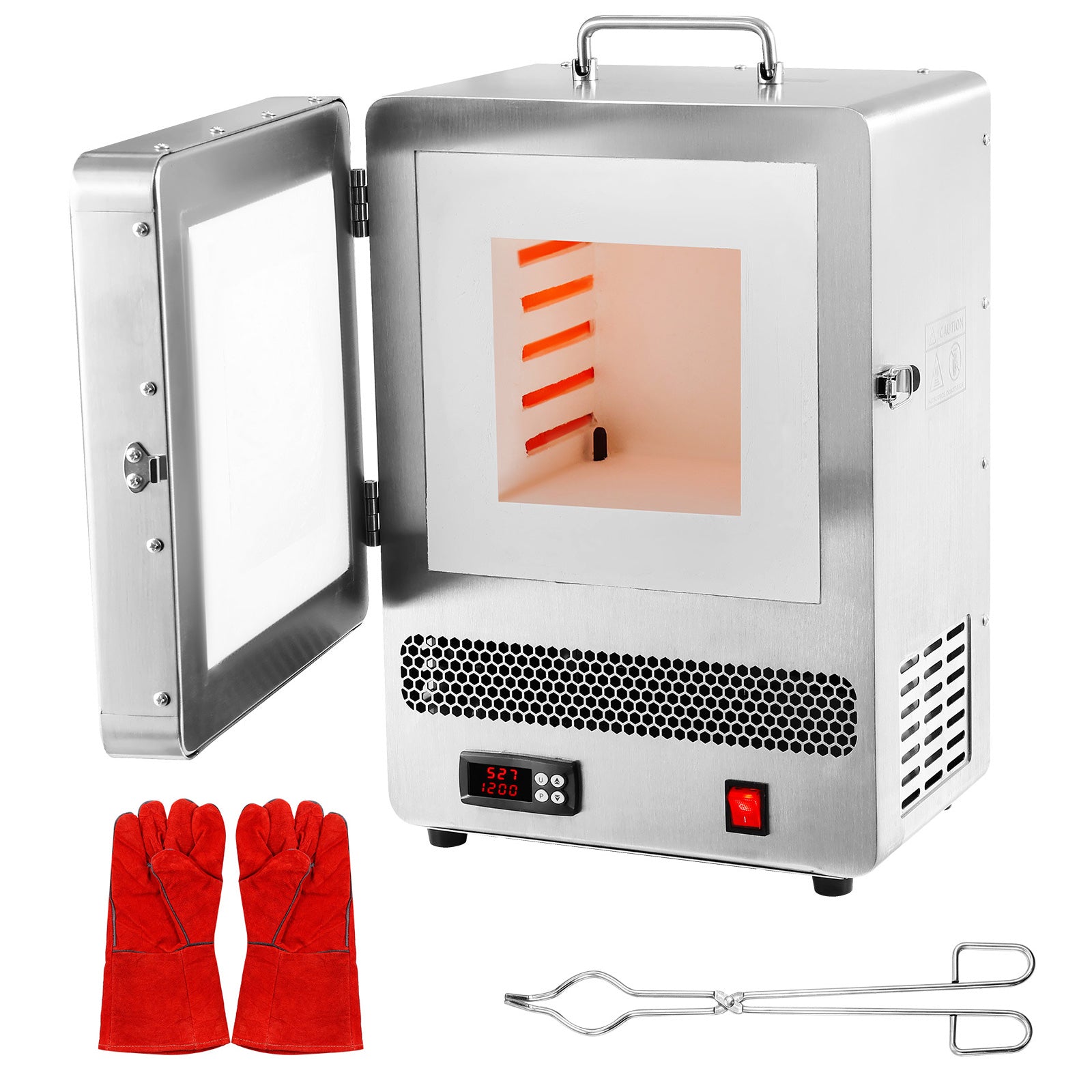 Tabletop Kiln Melter, 1500W Electric Kiln, 2192℉ Max Temperature, Precise Control, Stainless Steel, Gold Melting Furnace for Wax Casting, Clay DIY, Metal Tempering, Glazing on Pottery, Silver