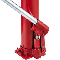 Hydraulic Long Ram Jack, 4 Tons/8818 lbs Capacity, with Single Piston Pump and Flat Base, Manual Cherry Picker w/Handle, for Garage/Shop Cranes, Engine Lift Hoist, Red