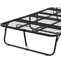 Rollaway Bed, 38 in x 75 in Folding Bed with 5 in Mattress, Twin Size Foldable Bed with Sturdy Metal Frame & Memory Foam Mattress, Portable Twin Roll Away Bed with Mattress, for Adults, Guest