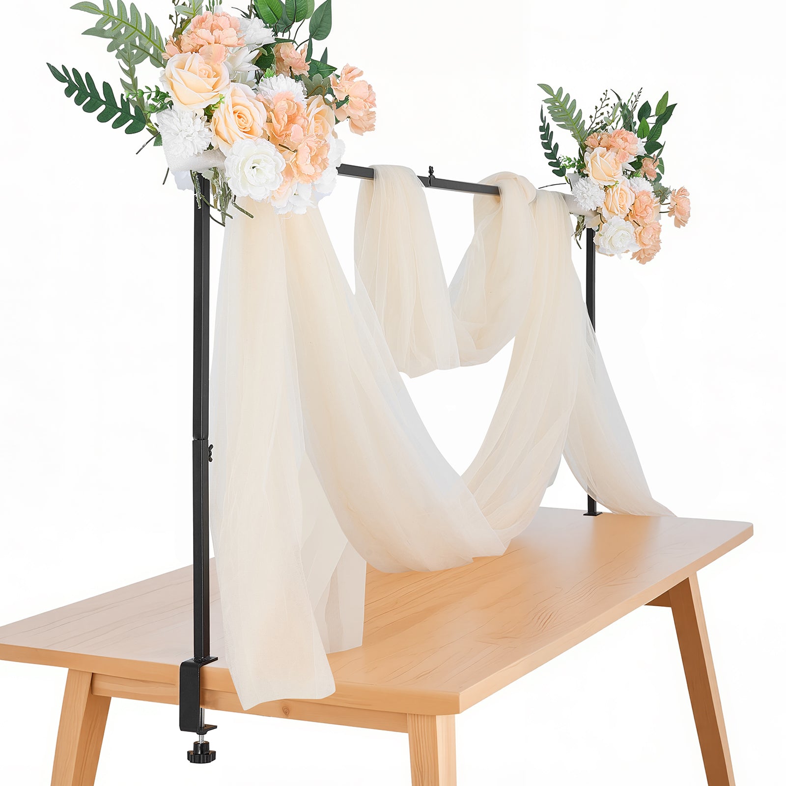 Over The Table Rod Stand Metal Arch Frame 28"-98" Length Adjustable Clamp Decor