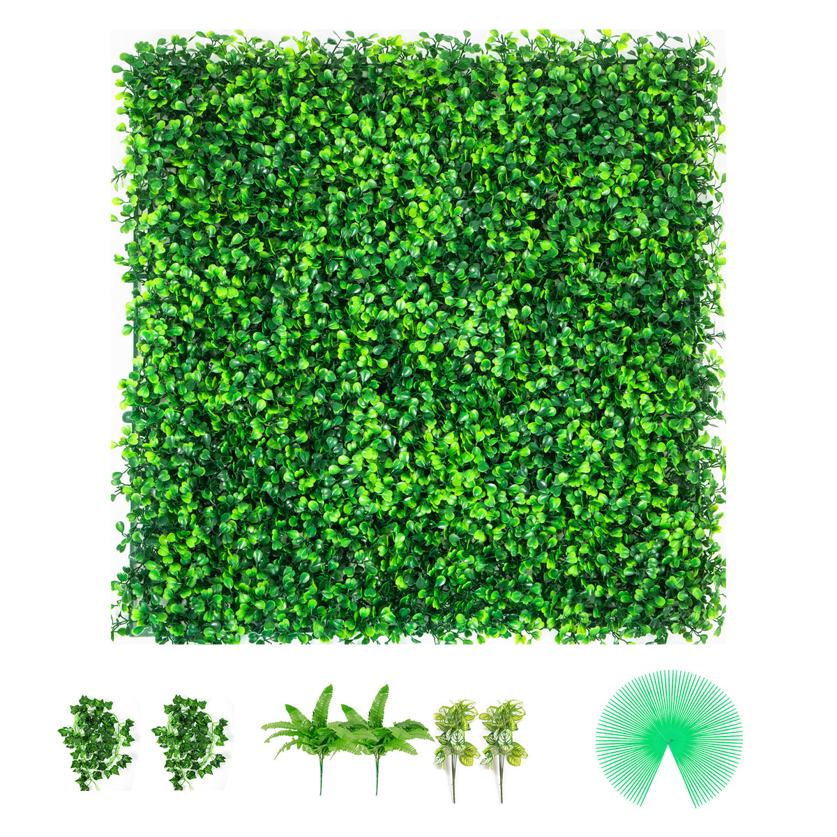 Artificial Boxwood Panels, 20 PCS 20"x20" Boxwood Hedge Wall Panels, PE Artificial Grass Backdrop Wall 1.6", Privacy Hedge Screen for Decoration of Outdoor, Indoor, Garden, Fence, and Backyard