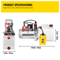 3 Quart Double Acting Hydraulic Pump Dump Trailer 12v Unit Pack Control Kit