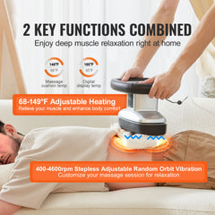 Chiropractic Massager, 400-4600rpm Variable Speed Professional Vibrating Therapy Massager, Handheld Therapeutic Orbital Body Massager for Back, Neck, Shoulder Muscle Pain Relief