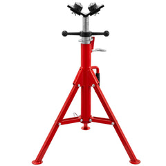 Pipe Jack Stand with 4-Ball Transfer V-Head and Folding Legs 1500LB Welding Pipe Stand Adjustable Height 28-52IN 1107A-type Pipe Jacks for Welding