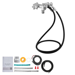 Fuel Transfer Pump, 12V DC 15 GPM, Cast Iron Diesel Transfer Pump Kit, with Manual Shut-Off Nozzle, Discharge Hose, Overheat Protection, 1/3 HP Explosion-Proof, for Gasoline Diesel Kerosene