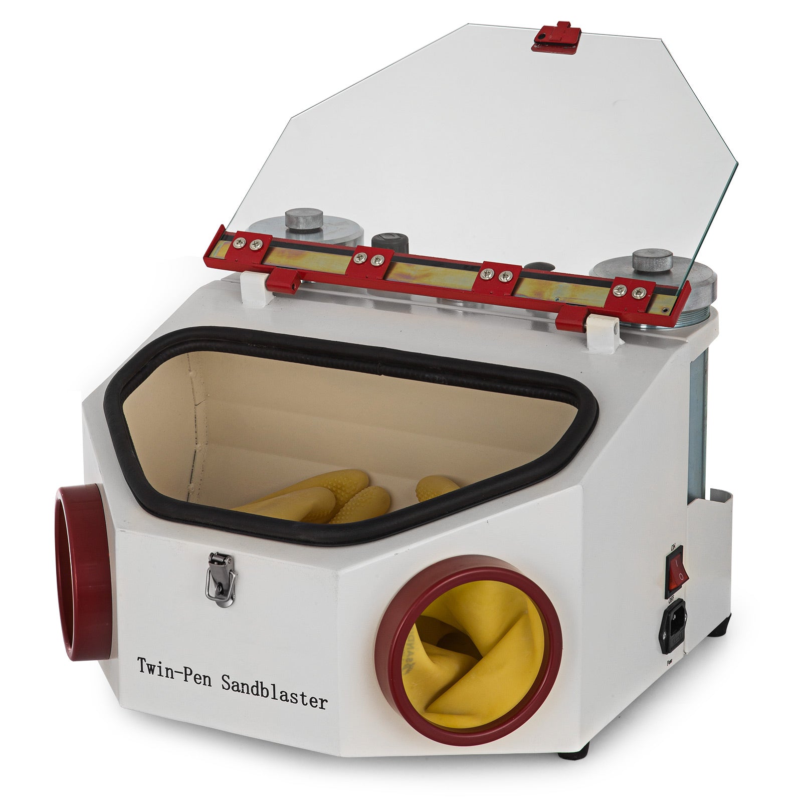 Twin Pen Sandblaster Double Pen Sand Blaster Machine for Dental Lab 2 Tanks Lamp