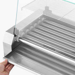 Electric 18 Hot Dog 7 Roller Commercial Grill Cooker Machine Cover 1050W