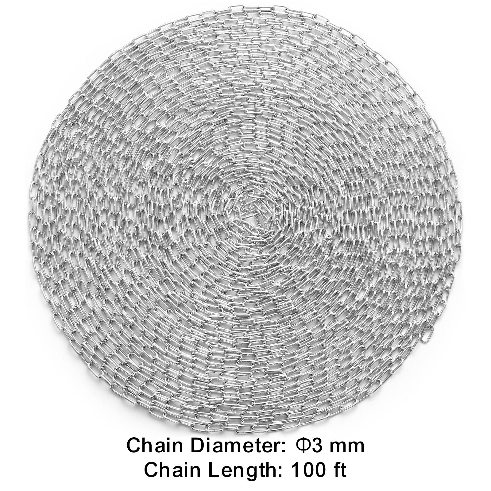 Zinc Plated Proof Coil Chain Carbon Steel Chain Sling 1/8" x 100' 330 lbs