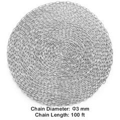 Zinc Plated Proof Coil Chain Carbon Steel Chain Sling 1/8" x 100' 330 lbs