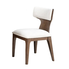 Brown Finish Contemporary Style 2pc Dining Chair Curved Wood Backrest Dining Furniture