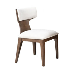 Brown Finish Contemporary Style 2pc Dining Chair Curved Wood Backrest Dining Furniture