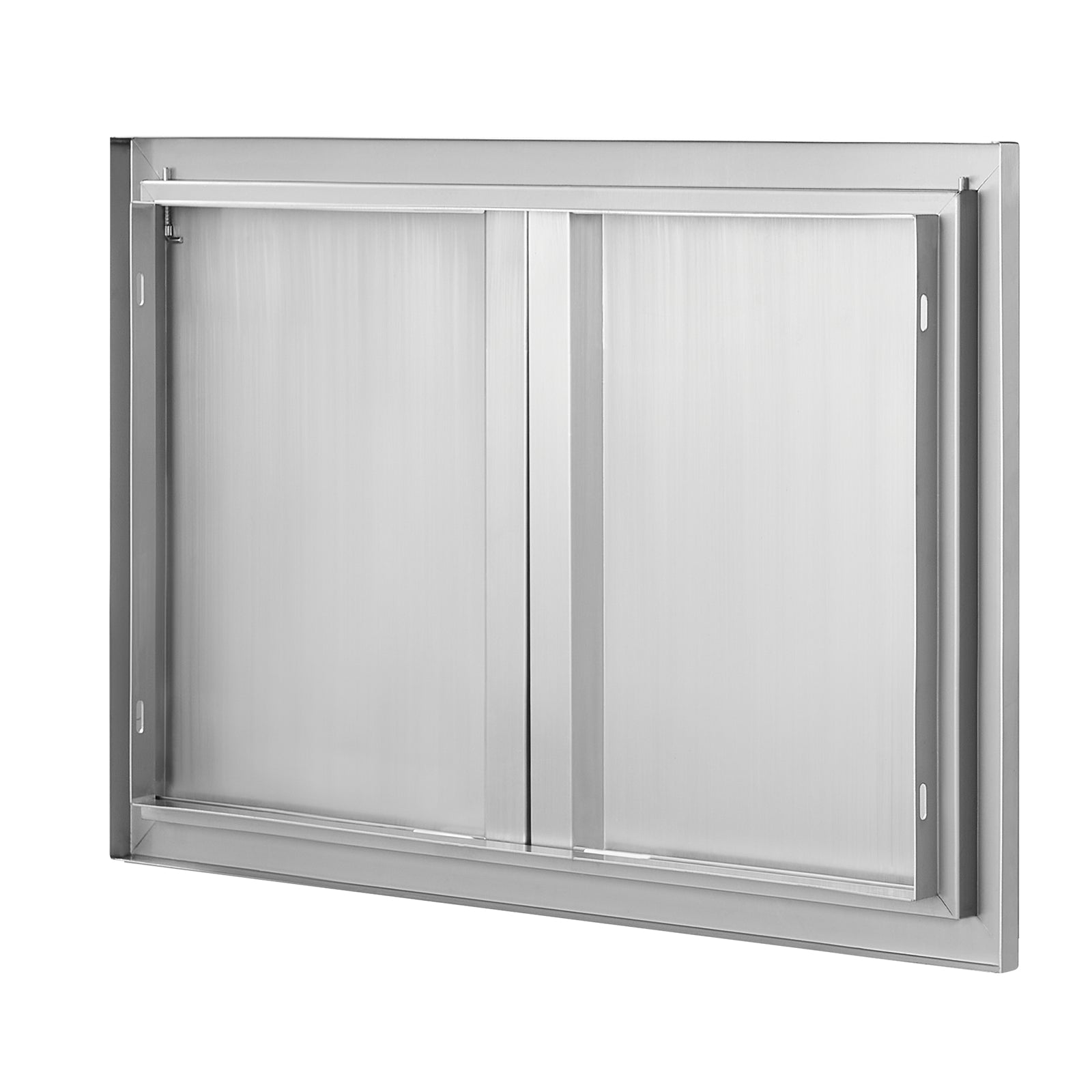 BBQ Access Door, 28W x 19H Inch Double Outdoor Kitchen Door, Stainless Steel Flush Mount Door, Wall Vertical Door with Recessed Handles , for BBQ Island, Grilling Station, Outside Cabinet