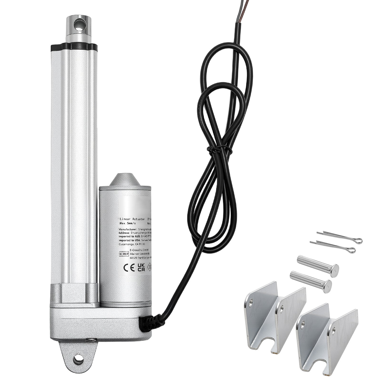 12V Linear Actuator, 4 Inch IP65 Waterproof Linear Actuator, 675lbs/3000N 0.2"/s Motion Actuators with Mounting Brackets for Outdoor Use