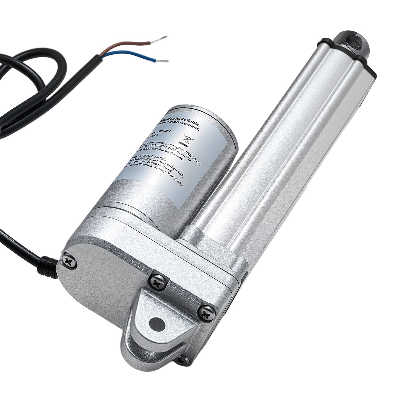 12V Linear Actuator, 4 Inch IP65 Waterproof Linear Actuator, 675lbs/3000N 0.2"/s Motion Actuators with Mounting Brackets for Outdoor Use