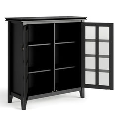 Artisan 38 inch Wide Solid Wood Medium Storage Cabinet in Black