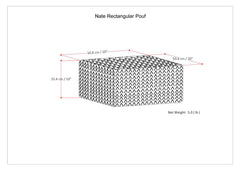 Nate - Square Pouf - Patterned Grey Melange