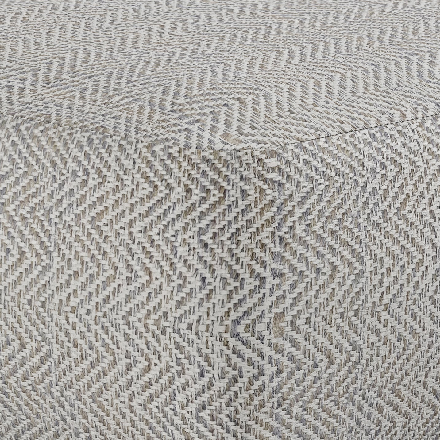 Nate - Square Pouf - Patterned Grey Melange