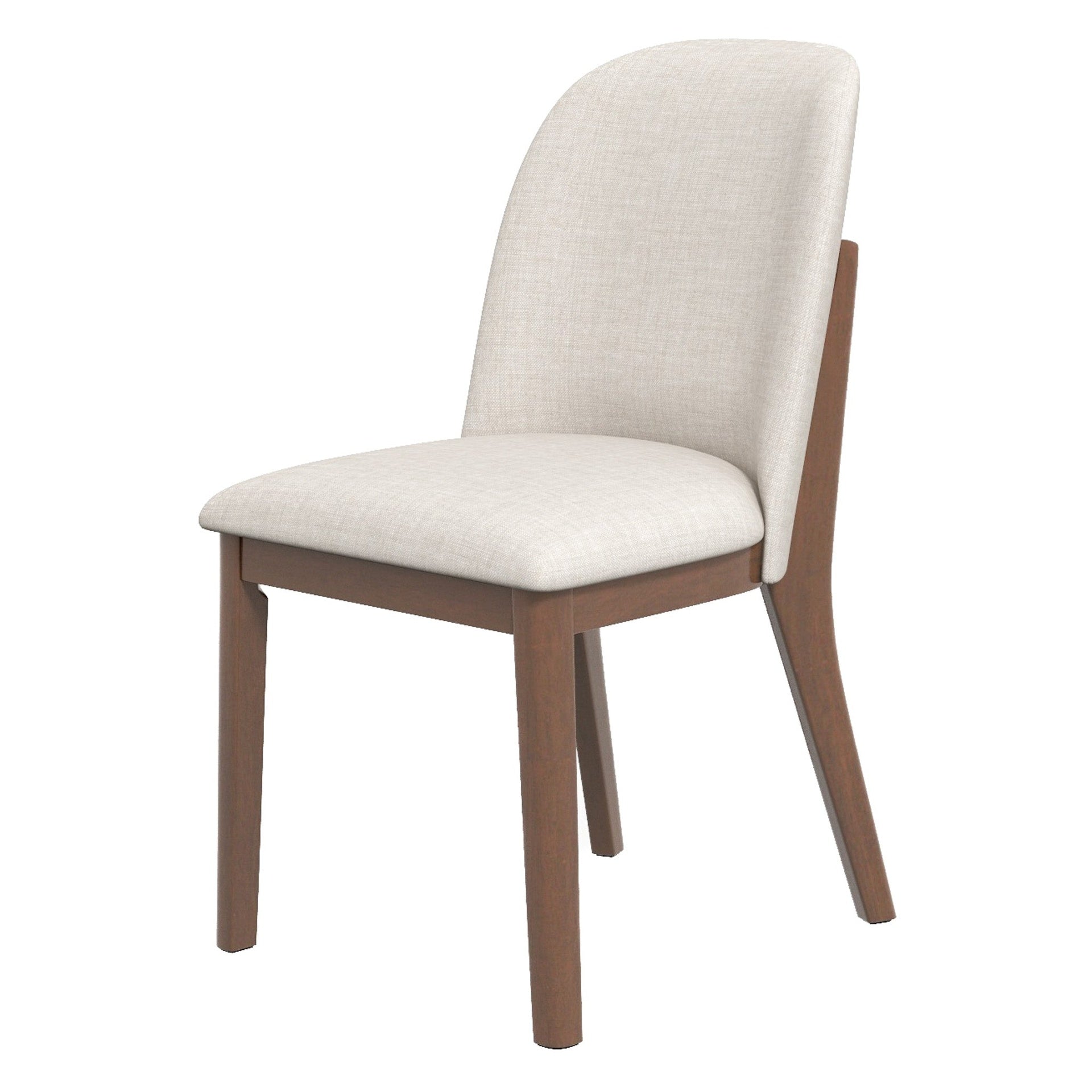 Mid-Century Modern Kaitlyn Beige Linen Dining Chair with Solid Wood Legs, 34.3"H x 19.3"W x 23"D Set of 2