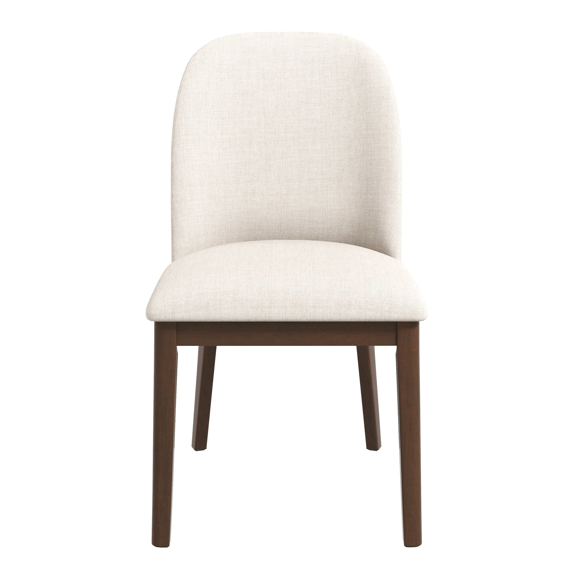Mid-Century Modern Kaitlyn Beige Linen Dining Chair with Solid Wood Legs, 34.3"H x 19.3"W x 23"D Set of 2