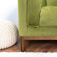 Melissa Mid-Century Green Velvet Modern Sofa