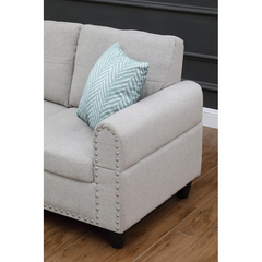 Paired L - shaped Sofa in Beige 2pc