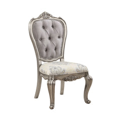 Ariadne Velvet & Antique Platinum Finish Side Chair (Set of 2)