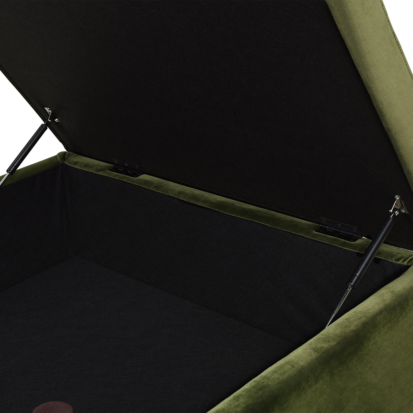 Knox 35" Square Storage Cocktail Ottoman, Olive Green Performance Velvet