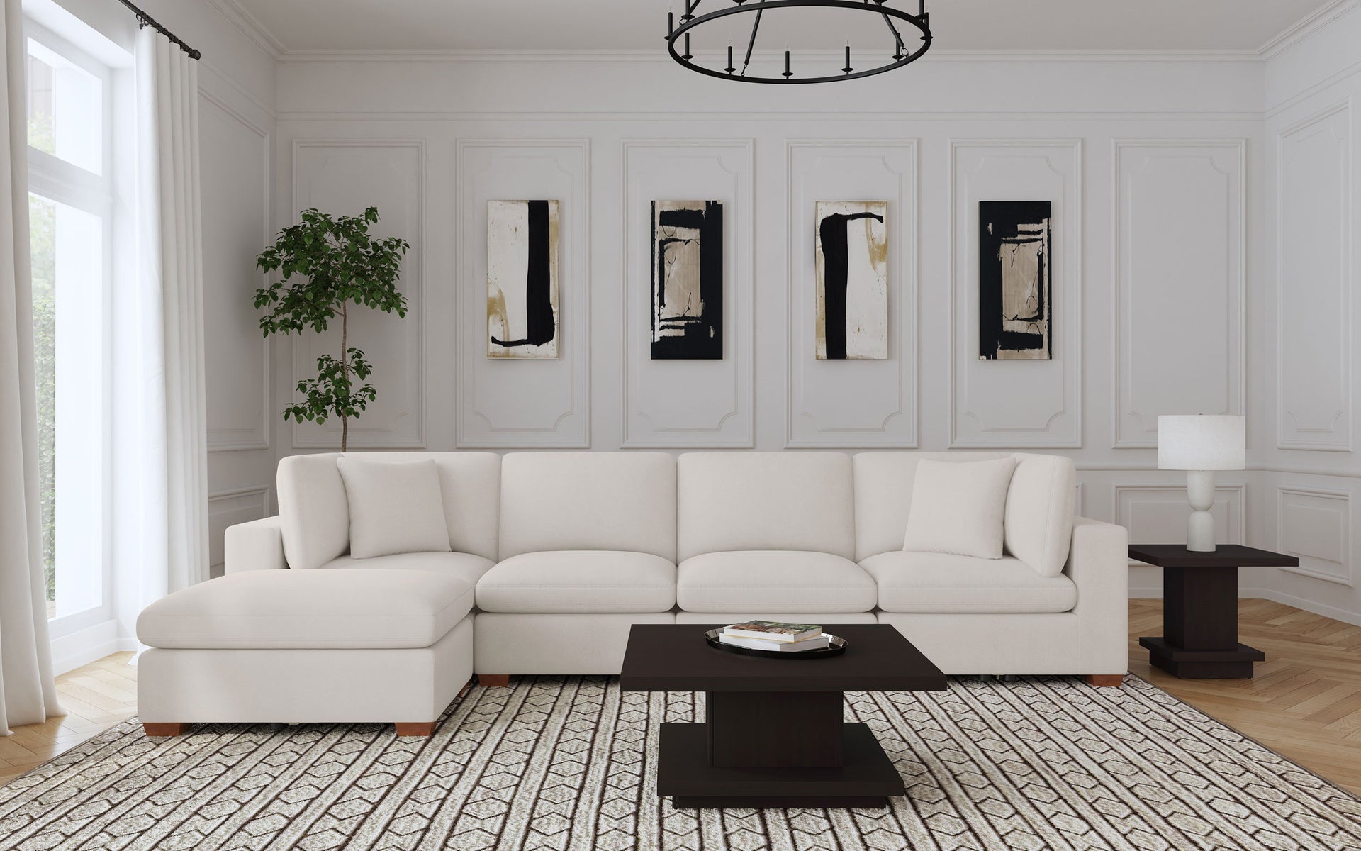 Ridgemont Ivory 5-piece Sectional Sofa