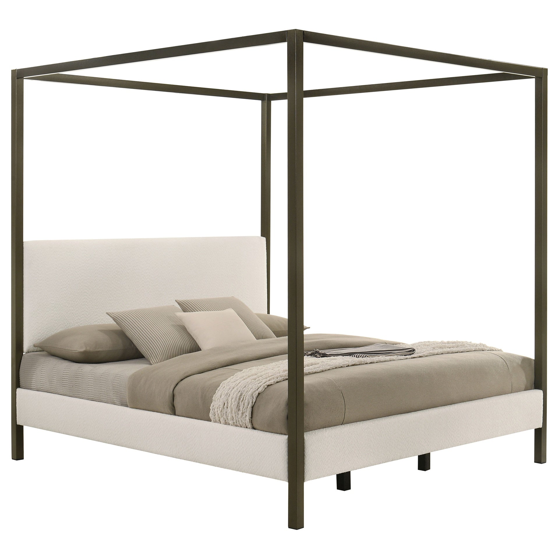 Mellie Vanilla Eastern King Canopy Bed