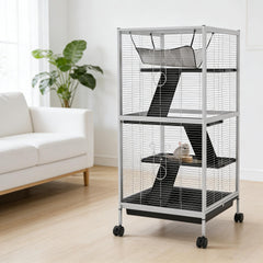 Spacious Pet House,Rolling Small Animal Hutch Cage,Small Pet Hutch