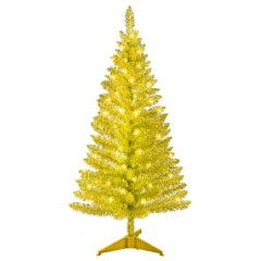 4FT Gold Christmas Tree with 50 UL Lights, 122 PVC Tips – Prelit Artificial Holiday Tree for Indoor Decoration, Small Space, Tabletop, Apartment, or Office