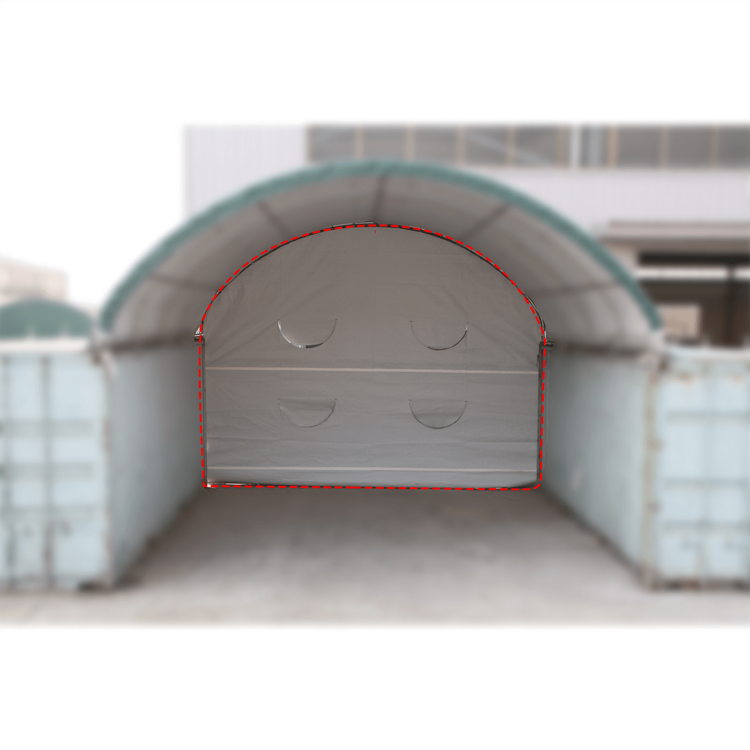 20ft Container Shelter Rear Panel ,11oz (300g) PE Waterproof Cover ,Fits 20x20ft & 20x40ft Shelters , All-White Weatherproof ,No Metal Frame Included