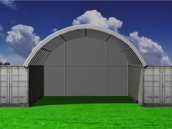 20ft Container Shelter Rear Panel ,11oz (300g) PE Waterproof Cover ,Fits 20x20ft & 20x40ft Shelters , All-White Weatherproof ,No Metal Frame Included