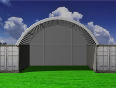 20ft Container Shelter Rear Panel ,11oz (300g) PE Waterproof Cover ,Fits 20x20ft & 20x40ft Shelters , All-White Weatherproof ,No Metal Frame Included