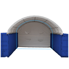 20ft Container Shelter Rear Panel ,11oz (300g) PE Waterproof Cover ,Fits 20x20ft & 20x40ft Shelters , All-White Weatherproof ,No Metal Frame Included