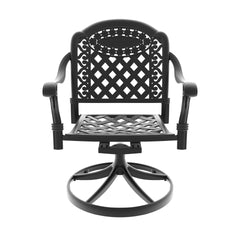 5-Piece All-Weather Cast Aluminum Dining Set, Include 4 Swivel Chairs and 39.37" Round Table With Black Frame (same sku: W1710S00306 )