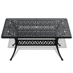 5-Piece All-Weather Cast Aluminum Dining Set, Include 4 Swivel Chairs and Rectangular Table With Black Frame (same sku:W1710S00315)