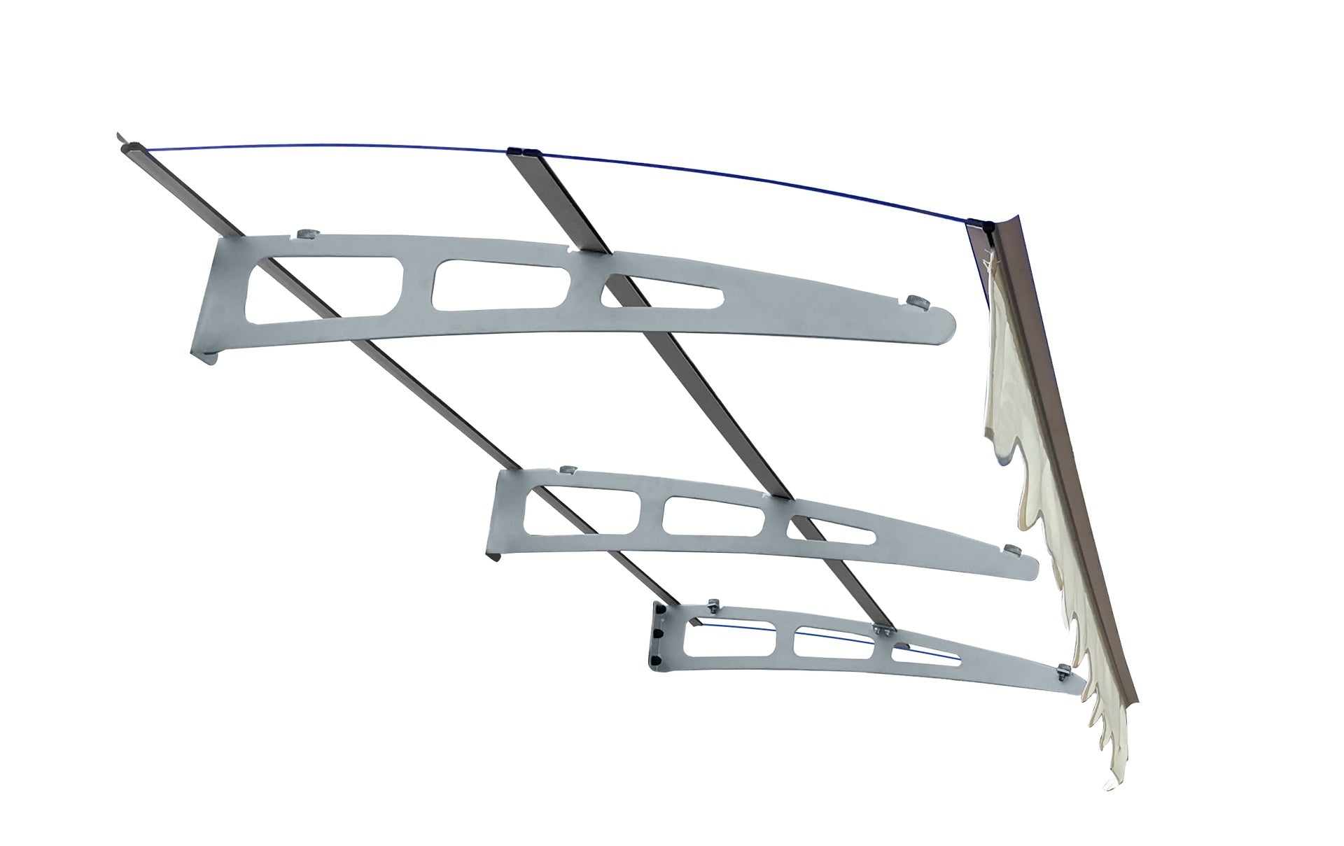 79" x 34" Window Awnings Door Entrance Canopy, Aluminum Alloy Bracket, 0.137 Inch Thick Crystal Solid Polycarbonate Sheet with Valance for Wooden Wall House (DA7934W Clear Transparent Roof)