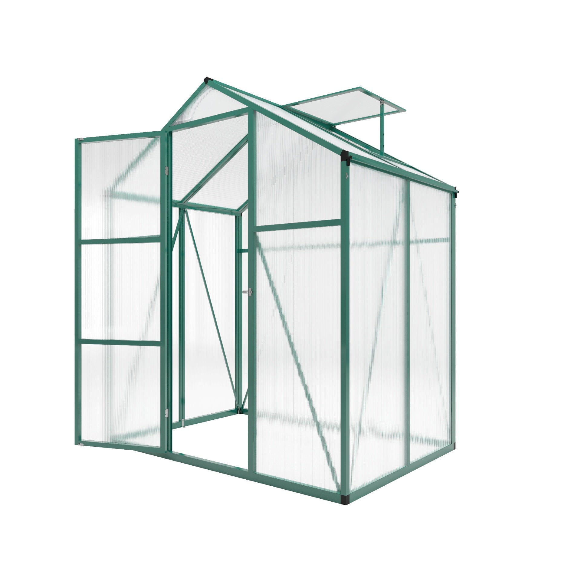 Newly marketed 6x4 FT Gain height windproof aluminum greenhouse Polycarbonate Greenhouse  Heavy Duty Walk-in Greenhouses for Outdoor Backyard in All Season