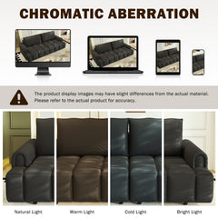 90.2" Comfy 4-Seater Modern Teddy Fabric Couch with Seats Storage, King Size 3-in-1 Convertible Sleeper Sofa Bed for Living Room,Office,Apartment,Black(Old SKU:W1885S00251)