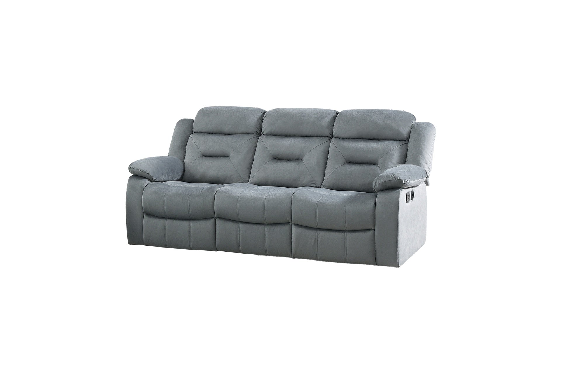 2pc Living Room Set 1x Sofa 1x Recliner Pillow Armrest Supportive Headrest Vertical Tufting Dark Gray Finish Contemporary Primary Living Room Furniture