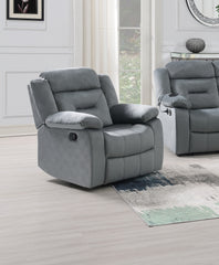 2pc Living Room Set 1x Sofa 1x Recliner Pillow Armrest Supportive Headrest Vertical Tufting Dark Gray Finish Contemporary Primary Living Room Furniture