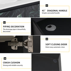 24'' Floating Wall-Mounted Bathroom Vanity With Ceramics Sink & Soft-Close Cabinet Door, KD-Package