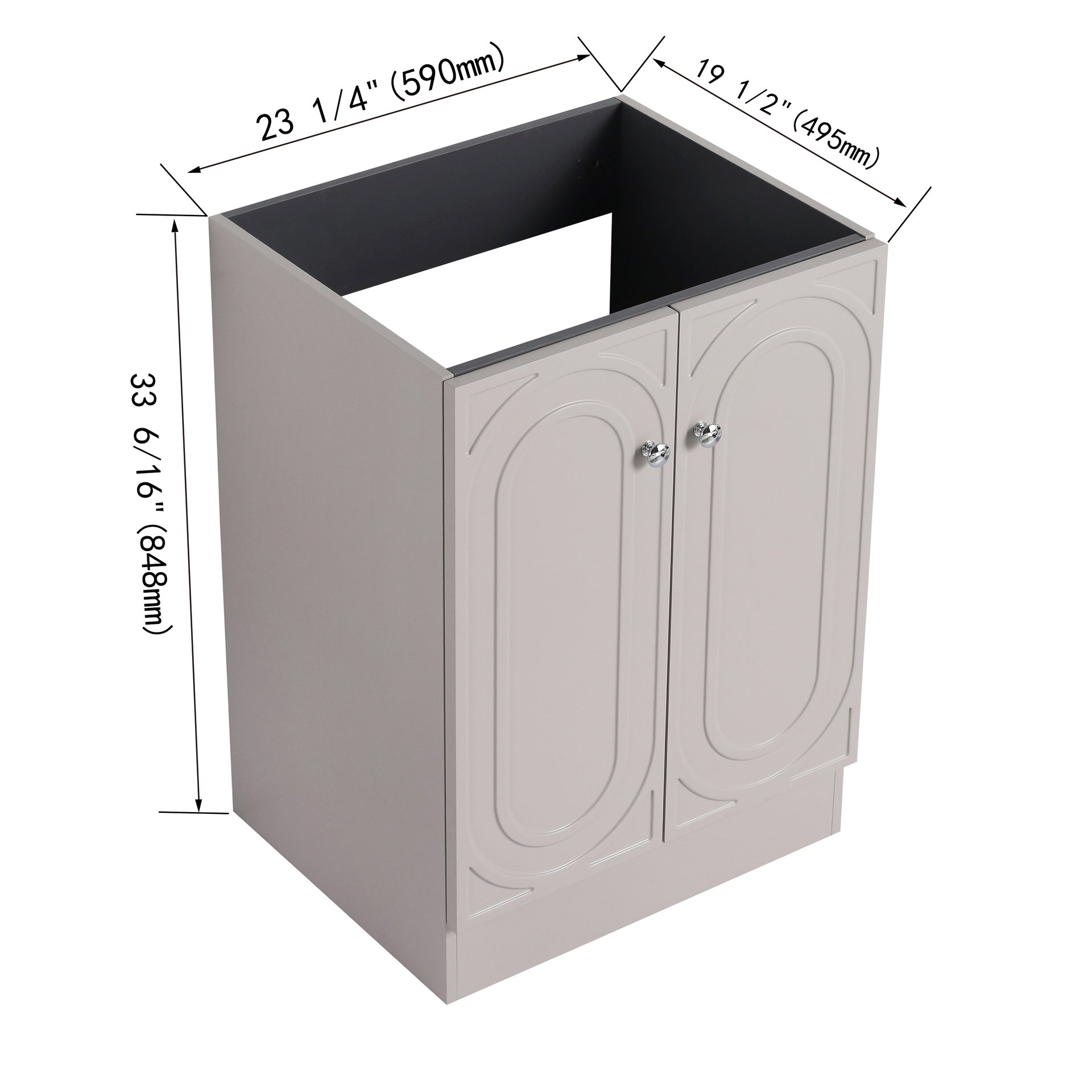 24" Freestanding Bathroom Vanity & 2 Soft-Close Cabinet Doors (KD-Packing)-Excluding Sink