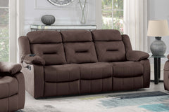 2pc Living Room Set 1x Sofa 1x Recliner Pillow Armrest Supportive Headrest Vertical Tufting Chocolate Finish Contemporary Primary Living Room Furniture