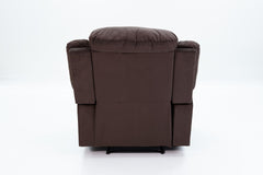 Modern 1pc Manual Recliner Pillow Arm Leather Padded Seat And Backrest Chocolate Finish Primary Living Room