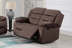 2pc Living Room Set 1x Loveseat 1x Recliner Pillow Armrest Supportive Headrest Vertical Tufting Chocolate Finish Contemporary Primary Living Room Furniture