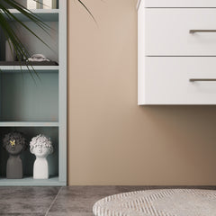 24-Inch White Gloss Wall-Mounted Bathroom Vanity with Double Drawers,Soft-Close System, Ceramic Sink, and Aluminium frame – Create a Modern and Minimalist Bathroom Space!Glossy White
